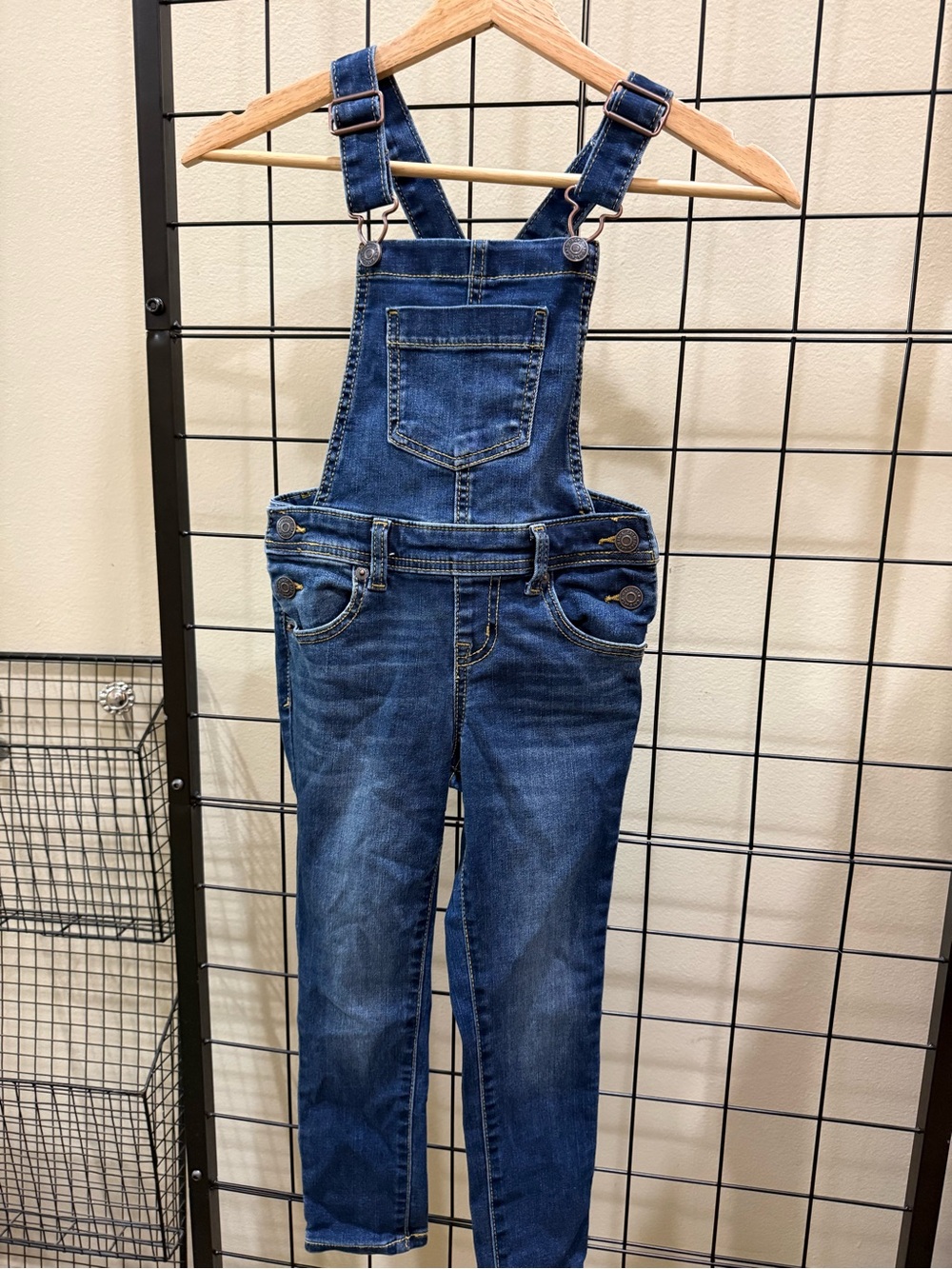 Girls Blue Denim Overalls Jeans - Classic Adjustable Straps